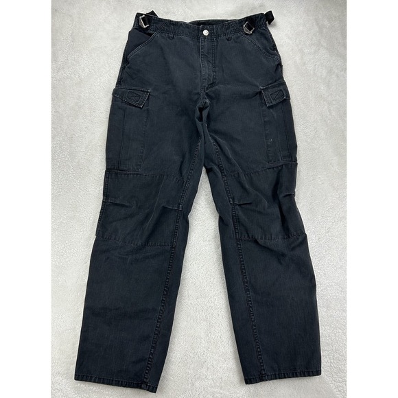 Harley-Davidson Ripstop Cargo Riding Pants Black 2004 Tactical Moto Biker 32x34